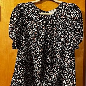 Short Sleeve Black with red and white detailed shirt